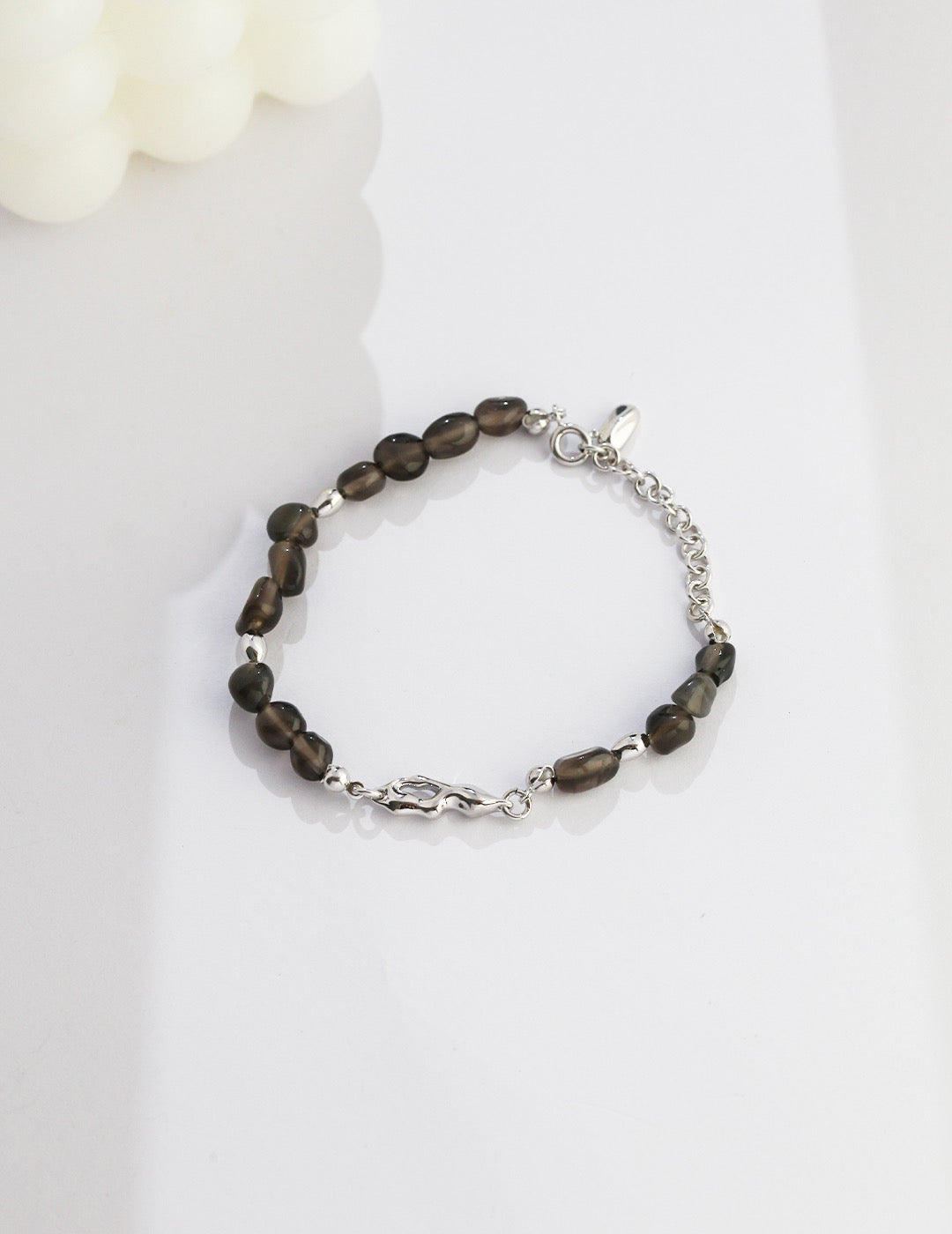 Sterling silver obsidian bracelet