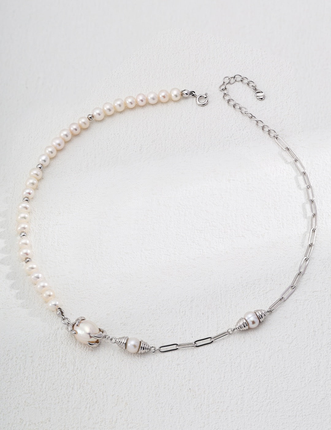 S925 silver natural pearl necklace