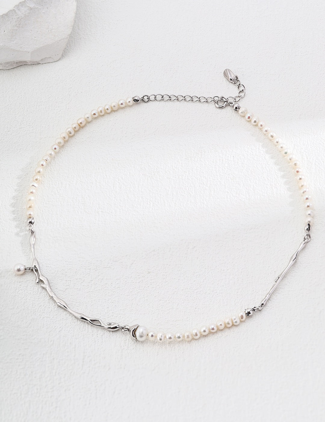 Sterling silver pearl necklace