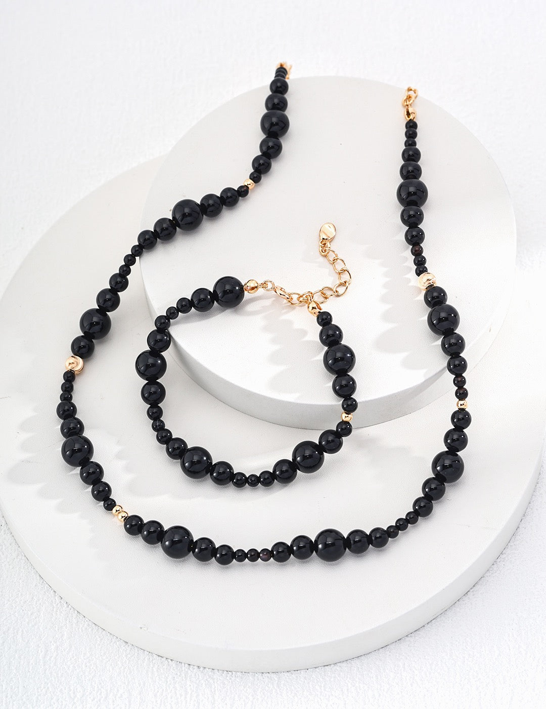 Sterling silver black agate necklace