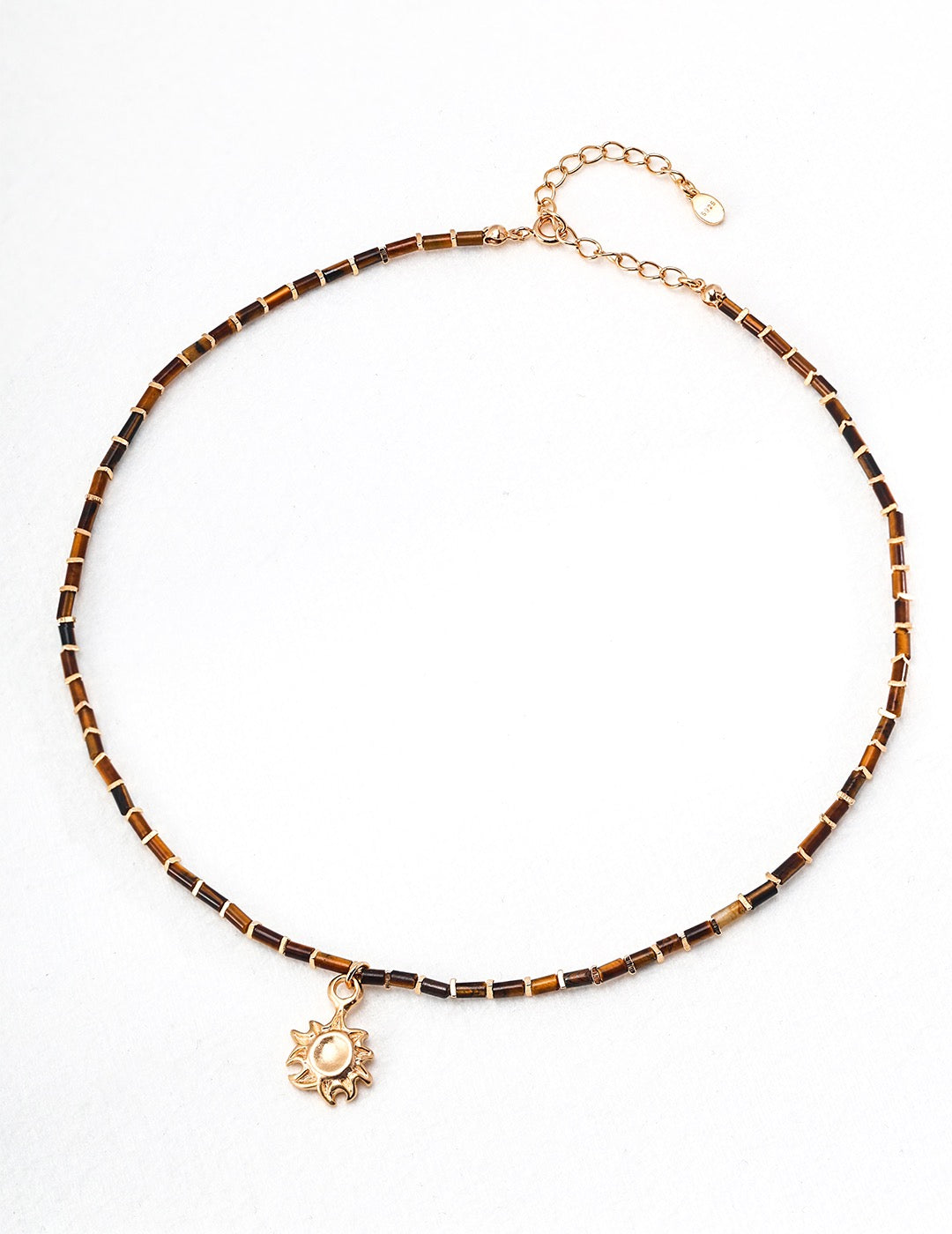 Sterling silver tiger's eye stone necklace