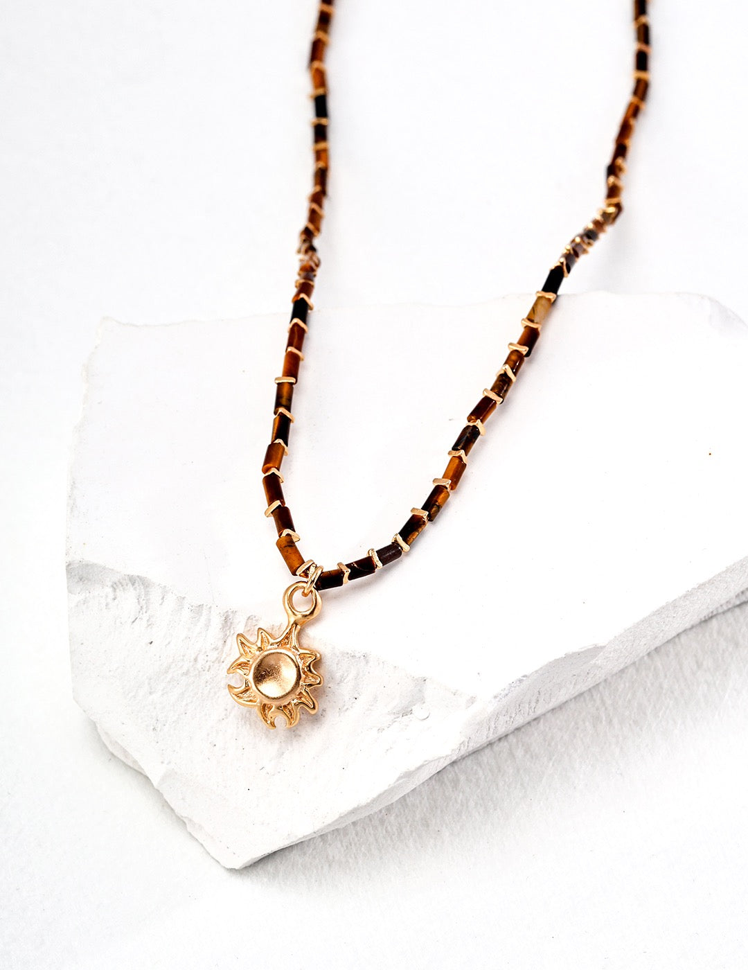 Sterling silver tiger's eye stone necklace