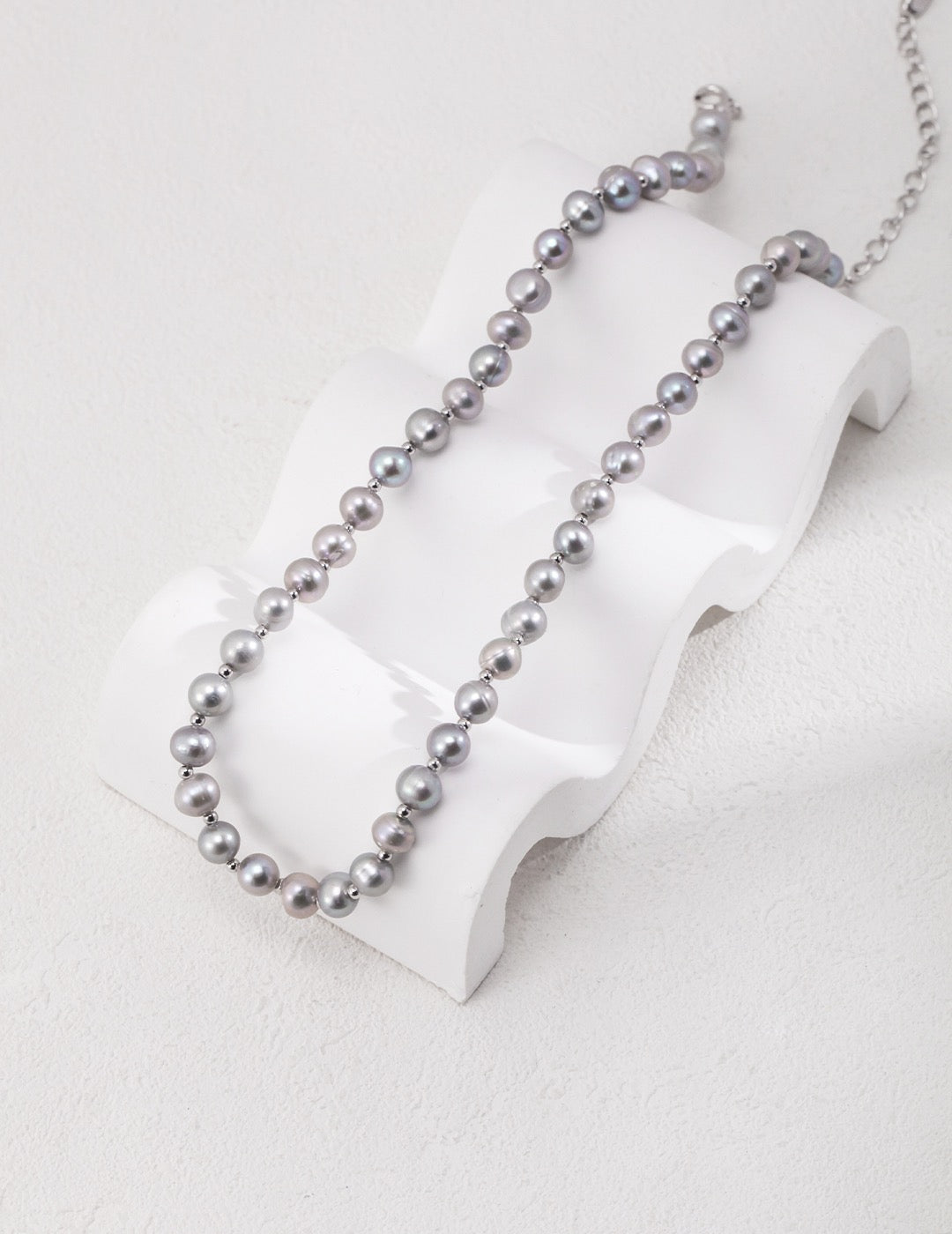 Sterling silver pearl necklace