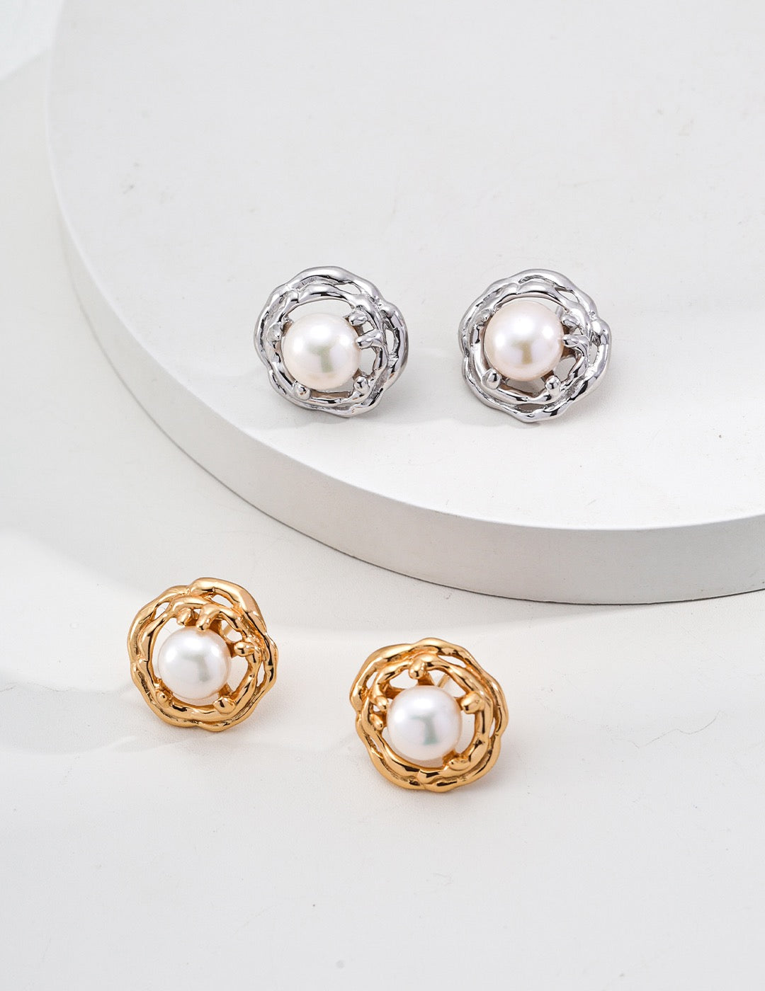 S925 Silver Vintage natural Pearl ears